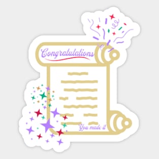 Congratulations, You Made It, Fireworks, Stars Sticker